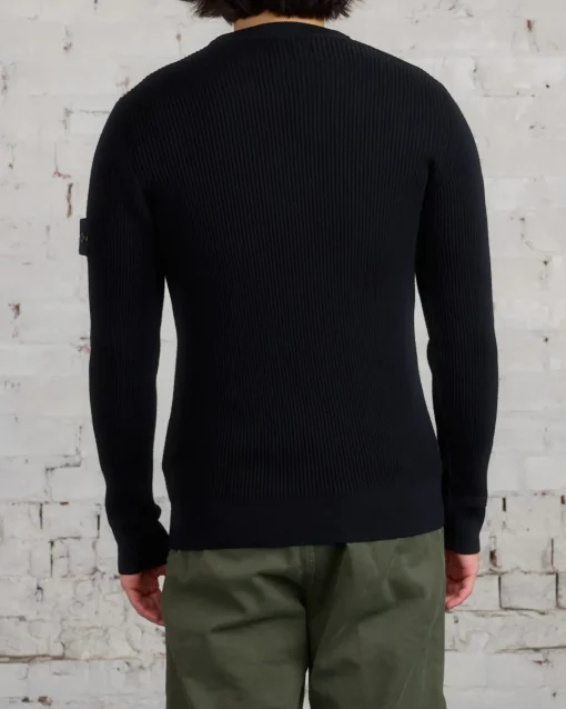 Fashion Stone Island RWS Full Rib Wool Sweater Black
