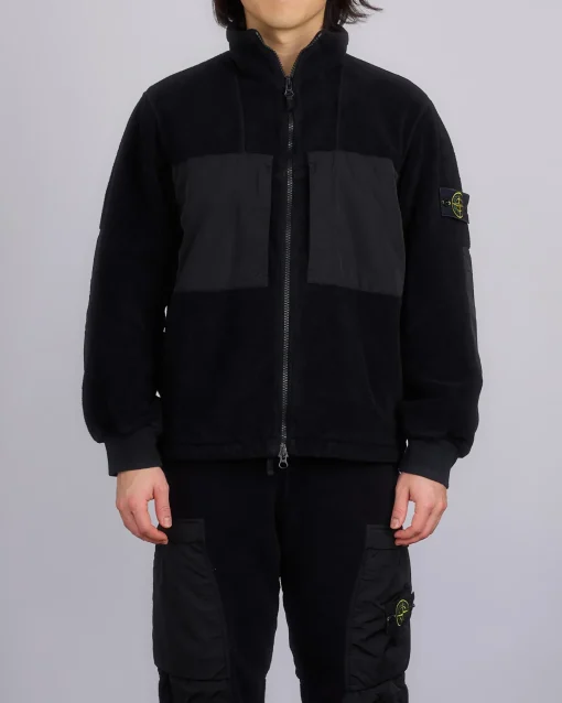 Best Stone Island Teddy Fleece Zip Jacket Black