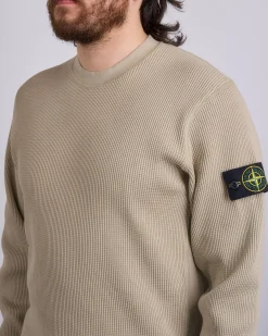 Hot Stone Island Waffle Fleece Crewneck Desert