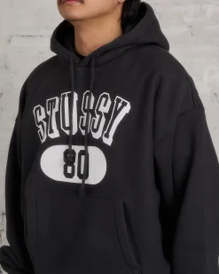 Best Stussy 80 Relaxed Hooded Sweatshirt Washed Black