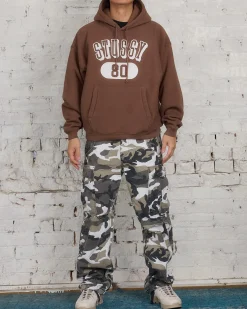 Outlet Stussy 80 Relaxed Hooded Sweatshirt Brown