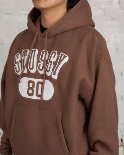 Outlet Stussy 80 Relaxed Hooded Sweatshirt Brown