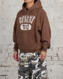 Outlet Stussy 80 Relaxed Hooded Sweatshirt Brown