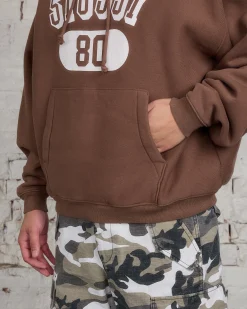 Outlet Stussy 80 Relaxed Hooded Sweatshirt Brown