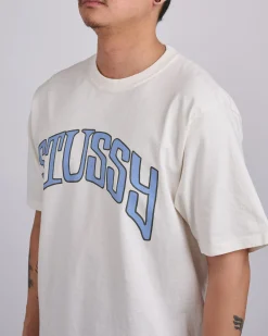 Fashion Stussy Arched Pigment Dyed T-Shirt Natural