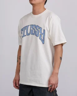 Fashion Stussy Arched Pigment Dyed T-Shirt Natural