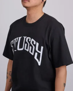Online Stussy Arched Pigment Dyed T-Shirt Black