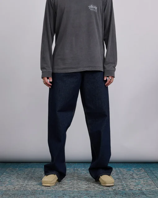Clearance Stussy Big Ol Jean Denim Rinsed Indigo