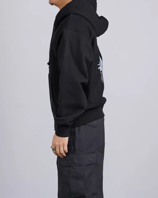 Outlet Stussy Big u0026 Meaty Hooded Zip Sweatshirt Black