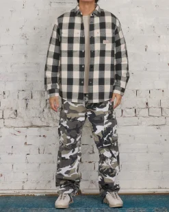 Sale Stussy Buffalo Plaid Button Shirt Bone