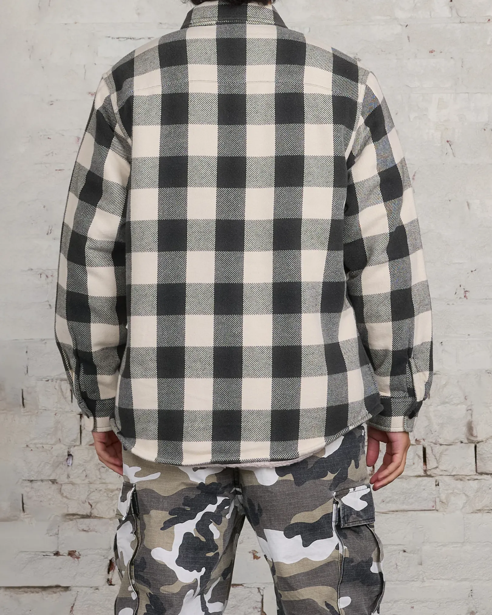 Sale Stussy Buffalo Plaid Button Shirt Bone