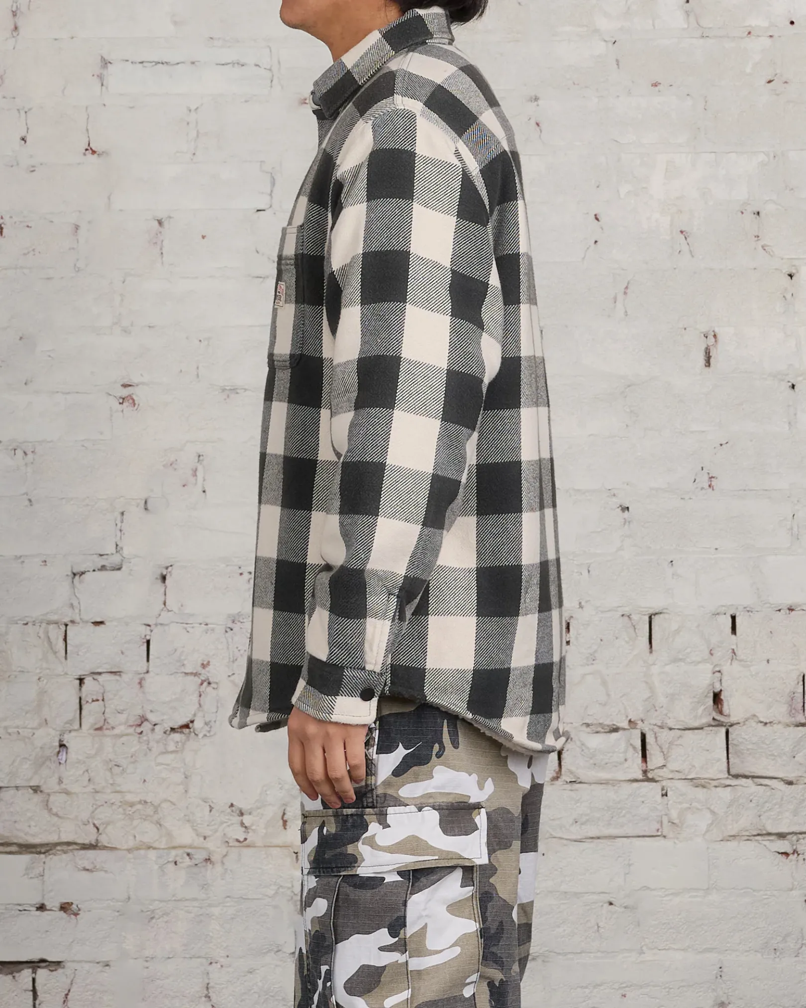 Sale Stussy Buffalo Plaid Button Shirt Bone