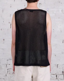 Clearance Stussy Cotton Big Mesh Tank Black