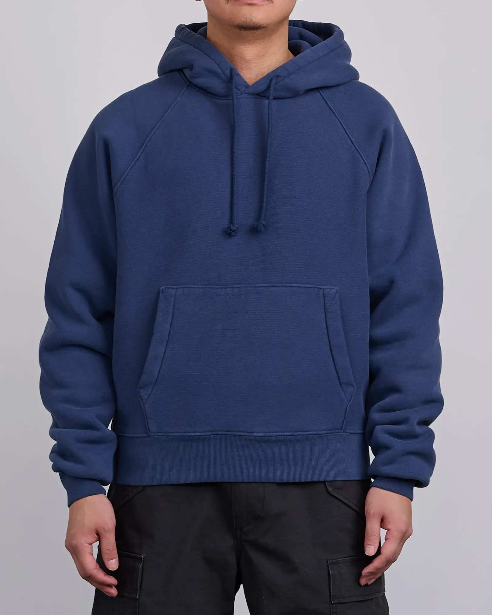 Outlet Stussy Fleece Raglan Hooded Sweatshirt Navy