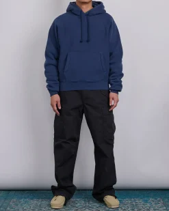 Outlet Stussy Fleece Raglan Hooded Sweatshirt Navy