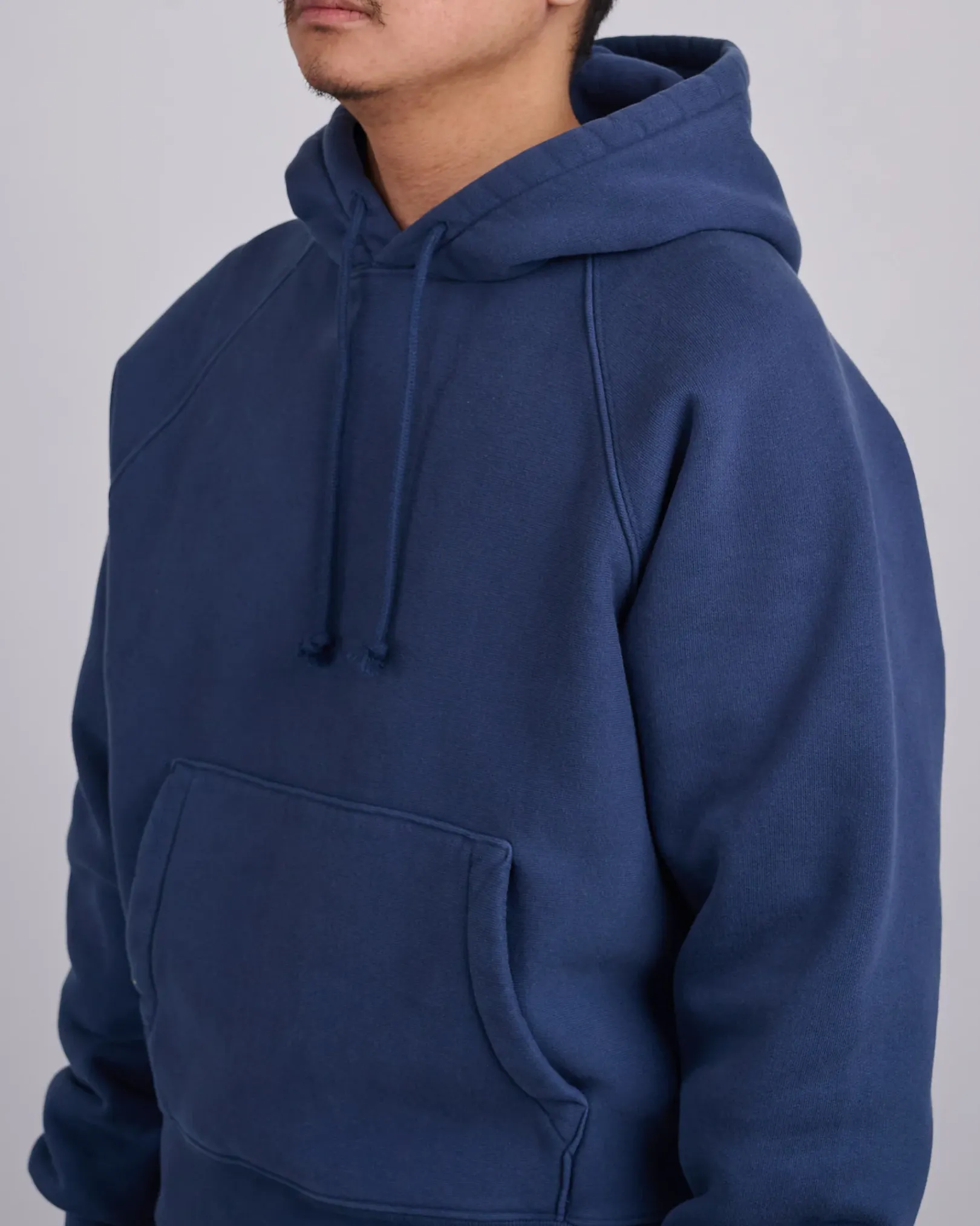 Outlet Stussy Fleece Raglan Hooded Sweatshirt Navy
