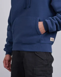 Outlet Stussy Fleece Raglan Hooded Sweatshirt Navy