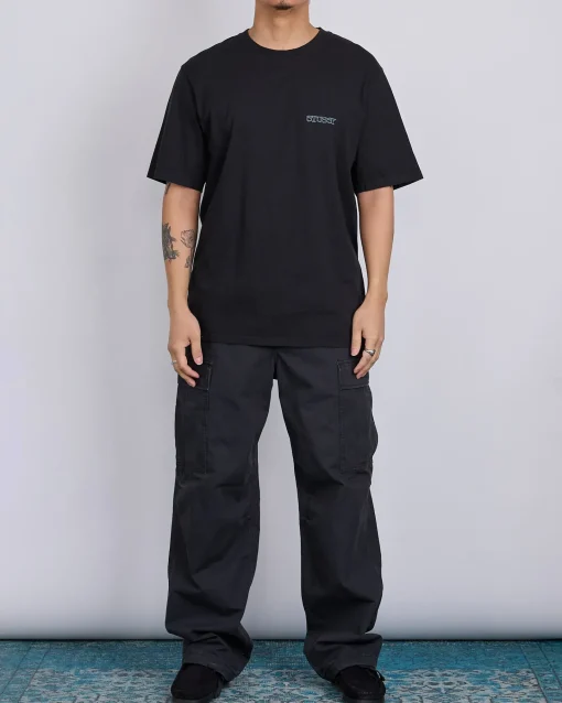Sale Stussy Jumbo Pigment Dyed T-Shirt Black