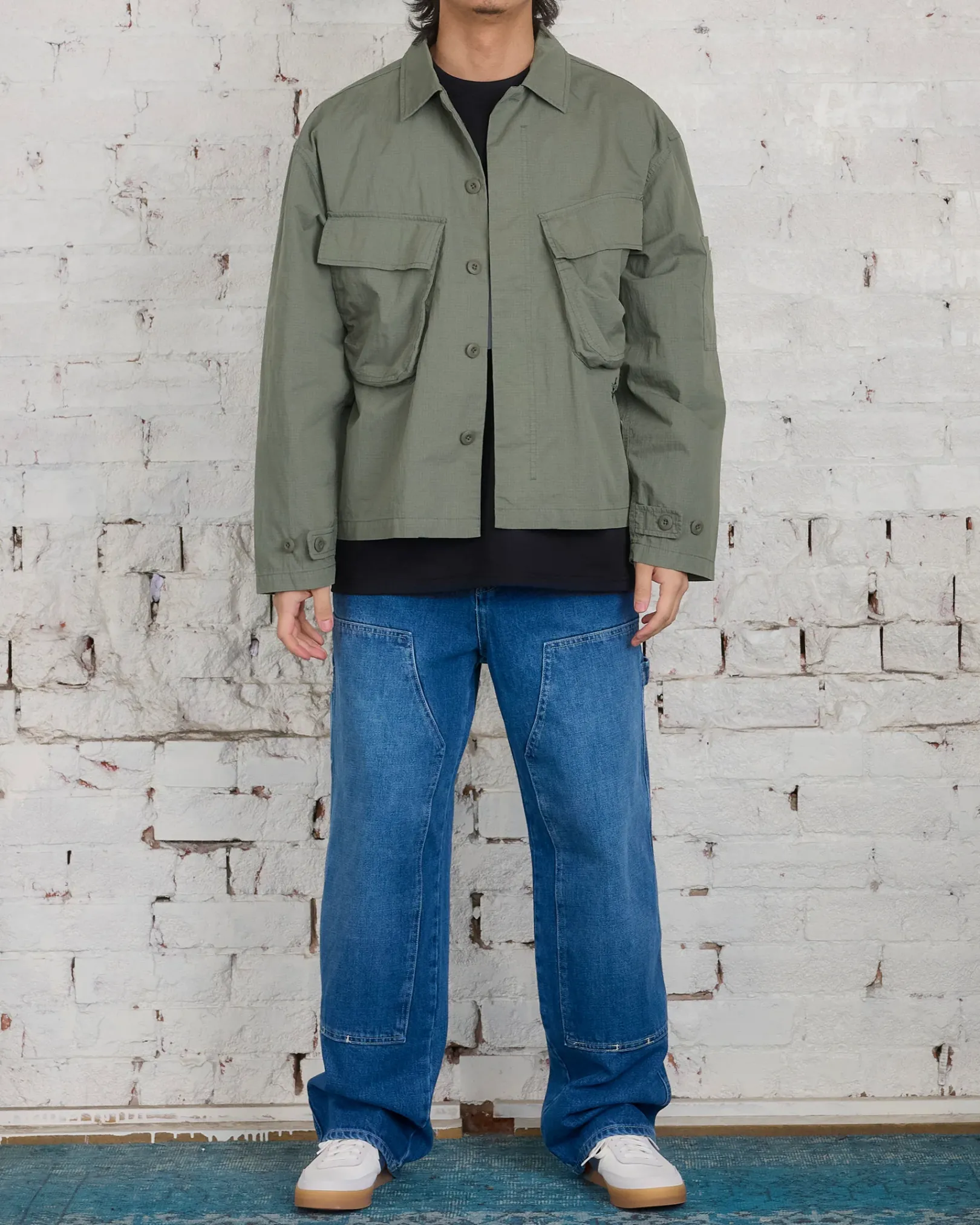Hot Stussy Military Overshirt Jacket Olive
