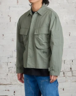 Hot Stussy Military Overshirt Jacket Olive