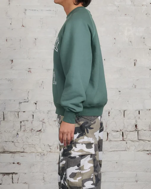 Online Stussy Overlock Varsity Raglan Crewneck Pine