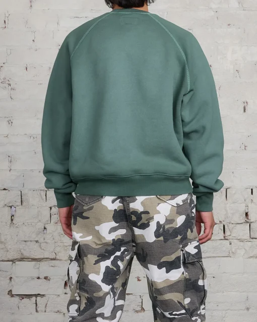Online Stussy Overlock Varsity Raglan Crewneck Pine