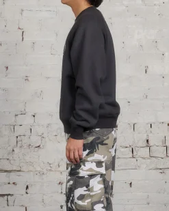 Best Stussy Overlock Varsity Raglan Crewneck Washed Black