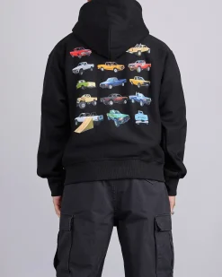 Fashion Stussy Pick-Up Hooded Zip Sweatshirt Black