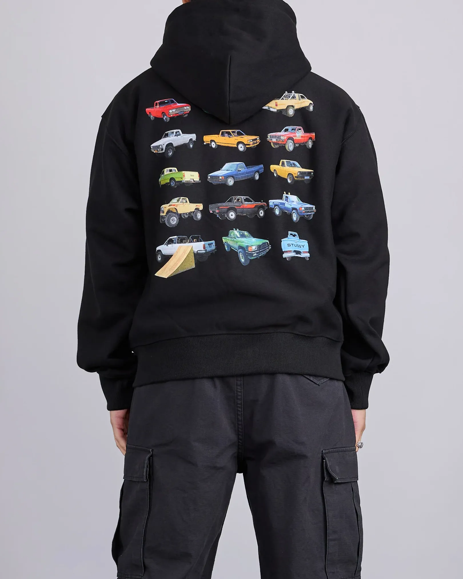 Fashion Stussy Pick-Up Hooded Zip Sweatshirt Black