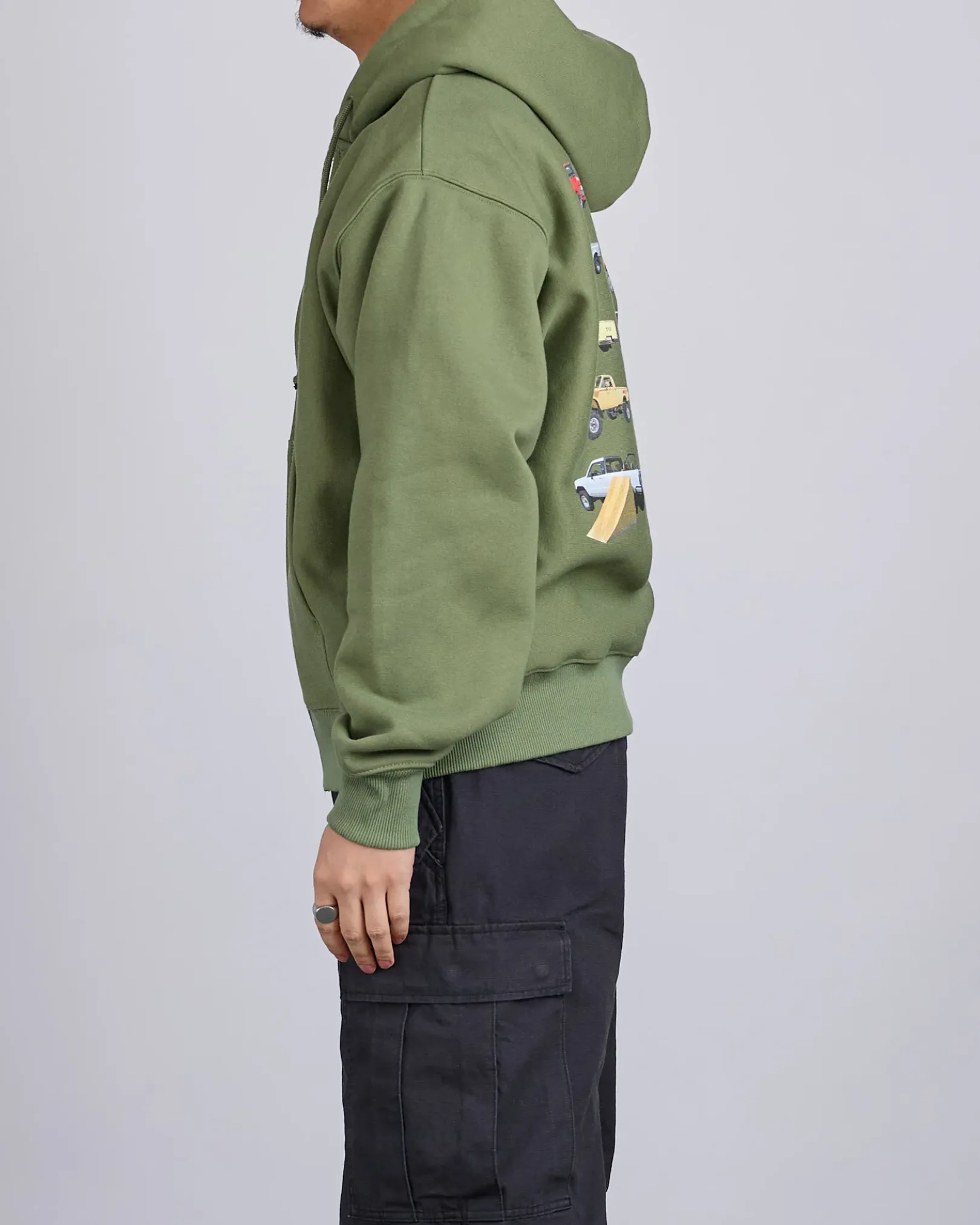Sale Stussy Pick-Up Hooded Zip Sweatshirt Olive