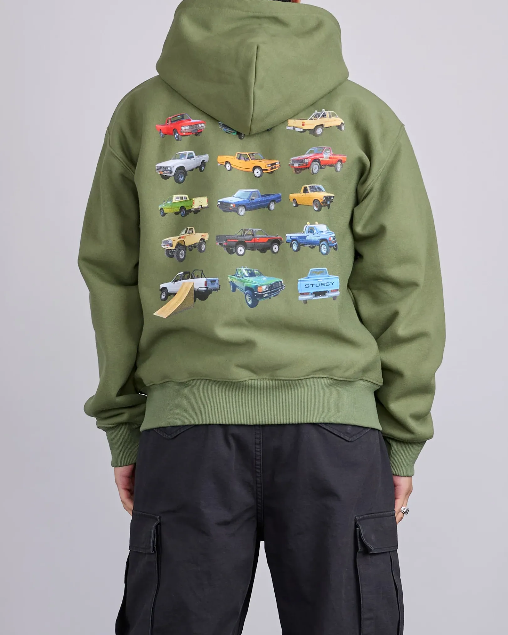 Sale Stussy Pick-Up Hooded Zip Sweatshirt Olive