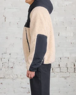 Hot Stussy Sherpa Paneled Hooded Jacket Beige
