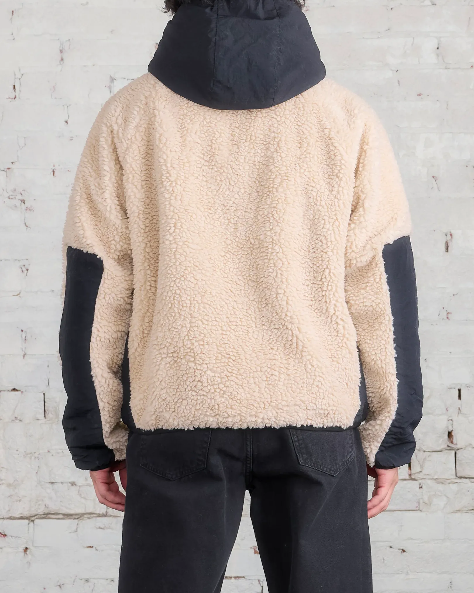 Hot Stussy Sherpa Paneled Hooded Jacket Beige