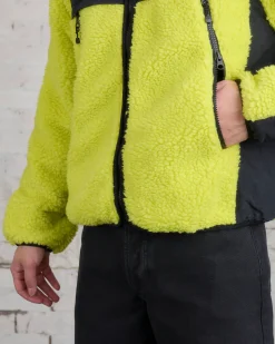 Outlet Stussy Sherpa Paneled Hooded Jacket Lime