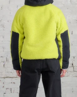 Outlet Stussy Sherpa Paneled Hooded Jacket Lime