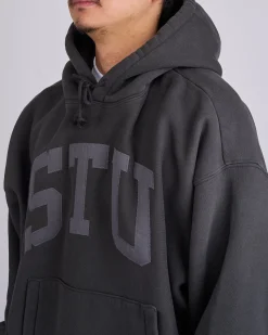Best Stussy STU Applique Hooded Sweatshirt Black