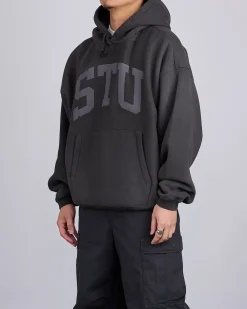 Best Stussy STU Applique Hooded Sweatshirt Black