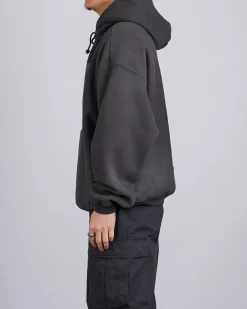 Best Stussy STU Applique Hooded Sweatshirt Black