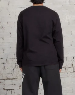 Online Stussy 2-Tone Cotton Mesh LS Crewneck Black