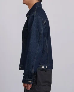 Outlet Stussy Trucker Denim Jacket Rinsed Indigo