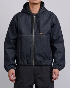 Outlet Stussy Work Jacket Denim Raw Indigo
