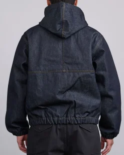 Outlet Stussy Work Jacket Denim Raw Indigo