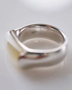 Sale Tom Wood Crest Ring 925 Silver Mother of Pearl