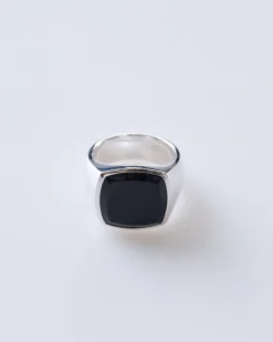 Clearance Tom Wood Cushion Ring (M) Polished Silver 925/Black Onyx