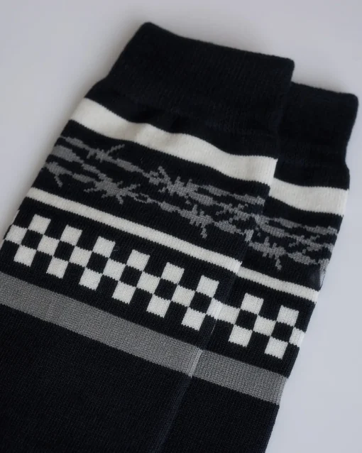 Online UNDERCOVER Barbed Check Sock Black