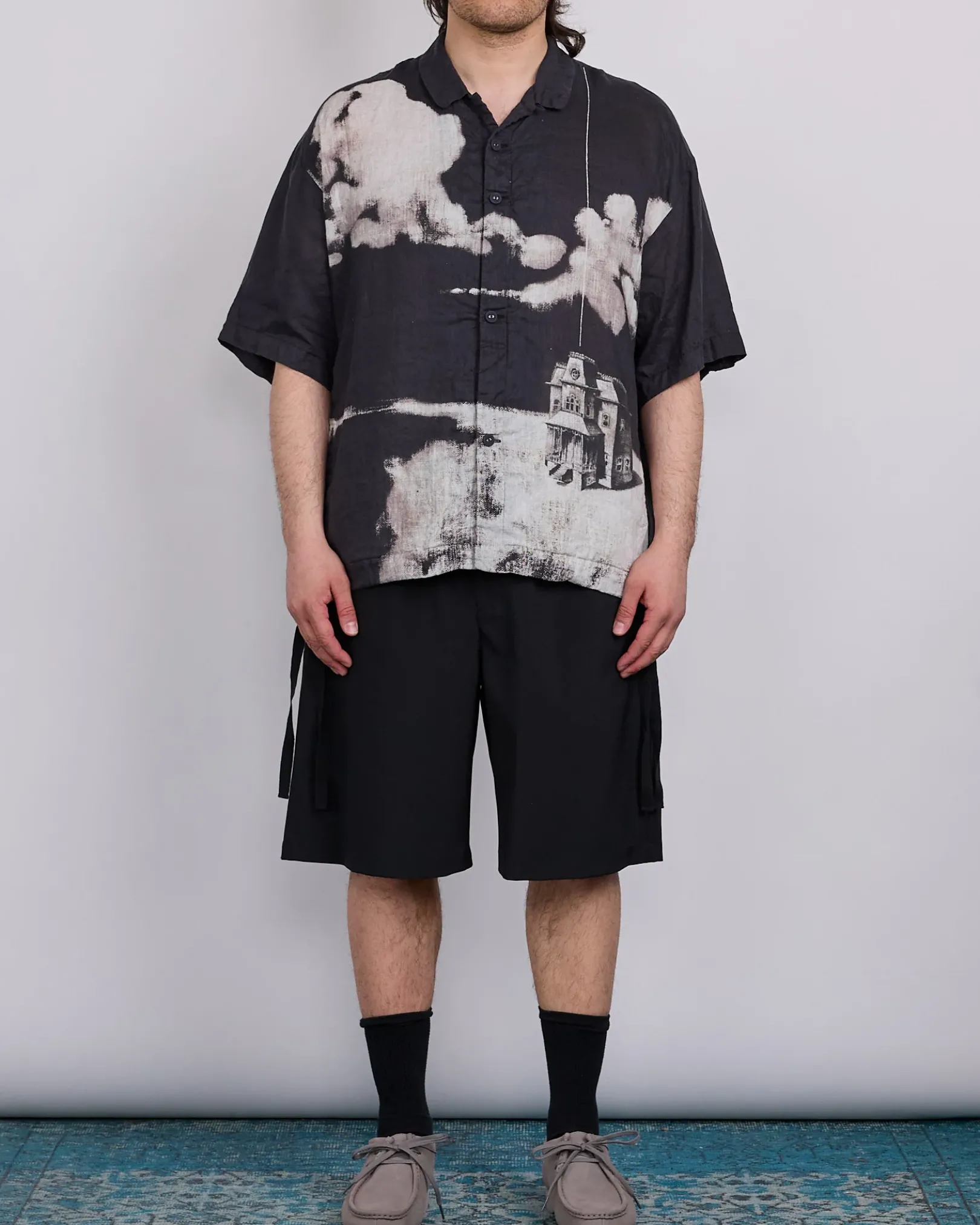 Online UNDERCOVER Linen-Gauze Printed Button Shirt Black
