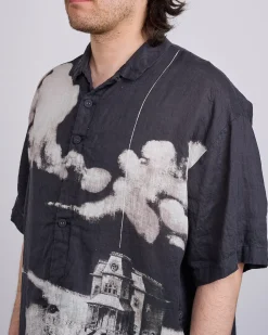 Online UNDERCOVER Linen-Gauze Printed Button Shirt Black