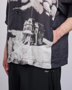 Online UNDERCOVER Linen-Gauze Printed Button Shirt Black