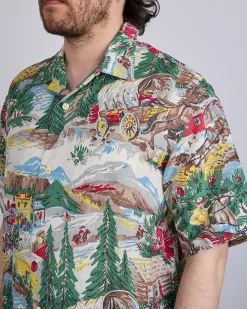 Clearance visvim Crosby Button Shirt Short Sleeve (Washi Chirimen) Ivory