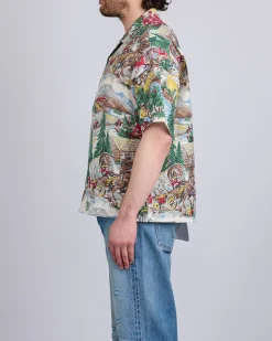 Clearance visvim Crosby Button Shirt Short Sleeve (Washi Chirimen) Ivory